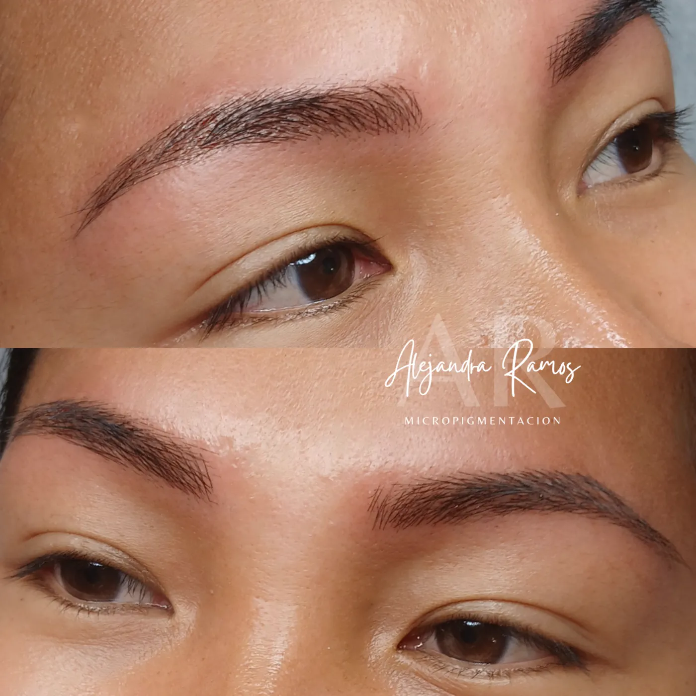 Cejas más definidas y simétricas después de una sesión de microblading