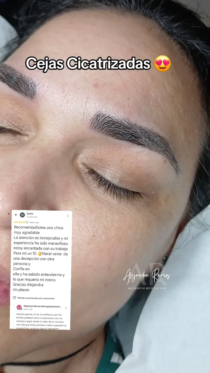 Vídeo de unas cejas micropigmentadas ya cicatrizadas